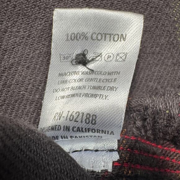 Iron & Resin Shirt Mens Large Brown Aztec Southwestern Stripe Button Up Cotton - Picture 11 of 13